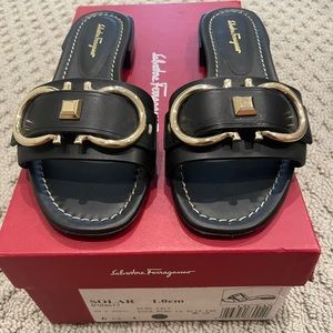 SALVATORE FERRAGAMO
Solar Logo Gancini Slide Sandals